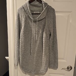 Gray Cable Knit Women's Sweater